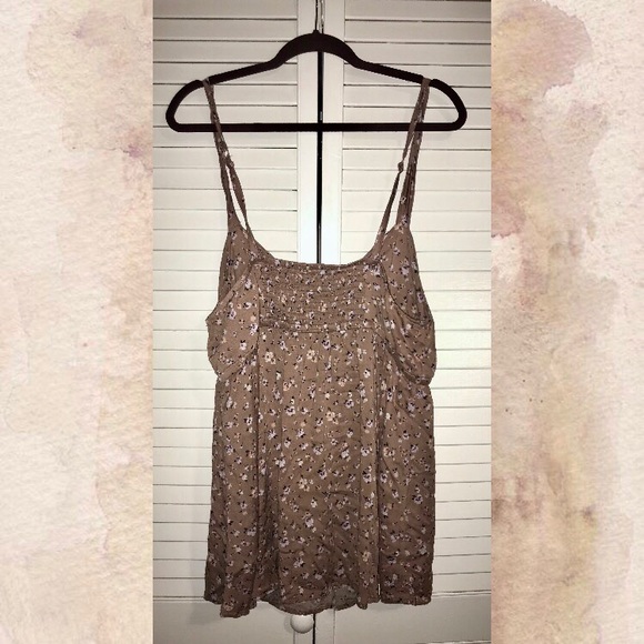 NWOT Torrid Floral Babydoll Tank Tan - Picture 4 of 5